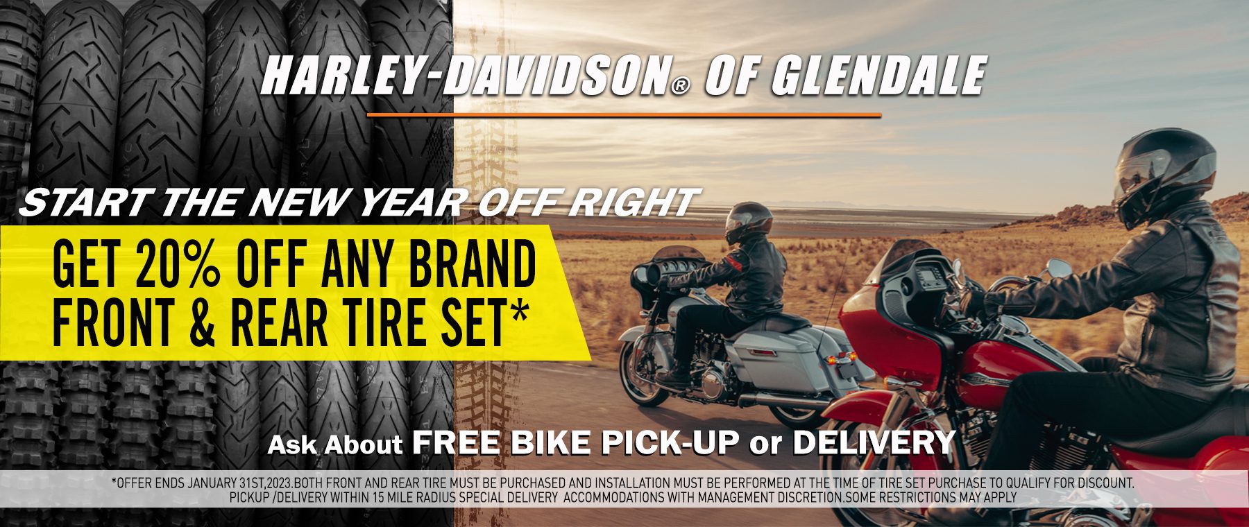 Harley Davidson of Glendale Bike Delivery and Tire Set
